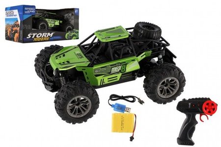 Auto RC buggy ternn zelen 22cm plast 2,4GHz na baterie + dobjec pack