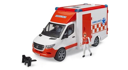 Bruder MERCEDES BENZ Sprinter sanitka s figurkou zchrane