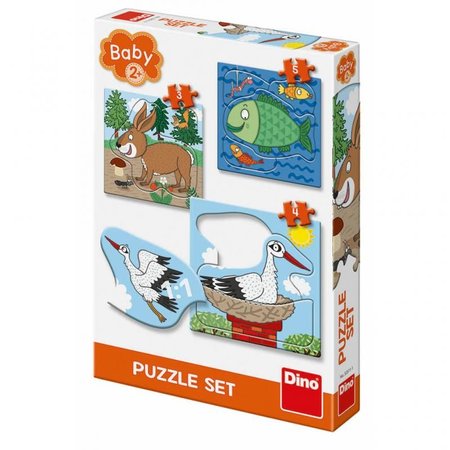 Dino puzzle Zvtka: Kde ij 3-5 baby puzzle