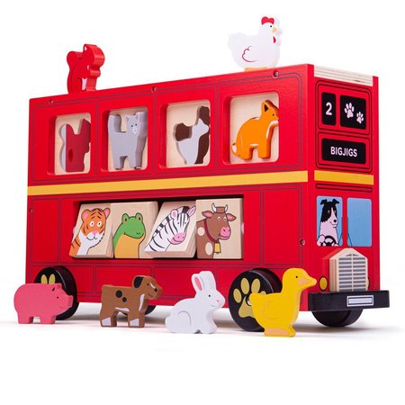 Bigjigs Toys Devn autobus se zvtky