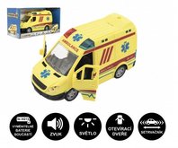 Auto ambulance plast 20cm na setrvank na baterie se zvukem se svtlem v krabici 26x15x12