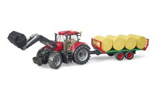 Bruder 3198 Traktor Case IH Optum 300 CVX s elnm nakladaem a pepravnkem  na balky