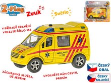 Mikro Trading Auto ambulance 11cm kov zptn chod na baterie esky mluvc