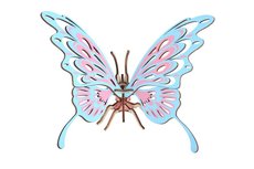 Woodcraft Dřevěné 3D puzzle Motýl barevný